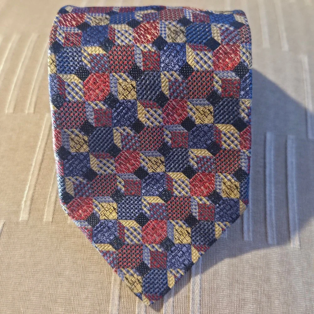 Missoni Cravatte Men's 100% Silk Geometric‎ Pattern Luxury Necktie Made in Italy
